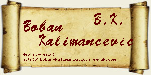 Boban Kalimančević vizit kartica